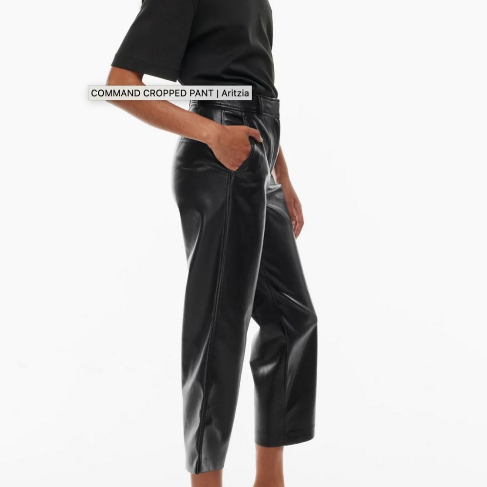 Aritzia Babaton Command Cropped Pant Size 8 Vegan Leather/Pleather